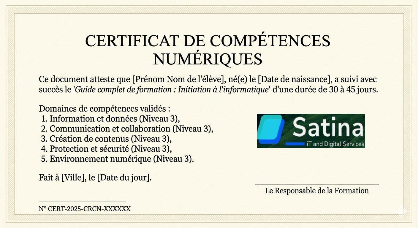 Certificat de compétences numériques – Cliquer pour ouvrir